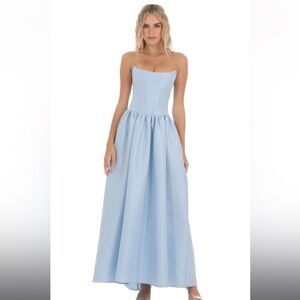 LUCY IN THE SKY - Strapless Corset Gown in Blue